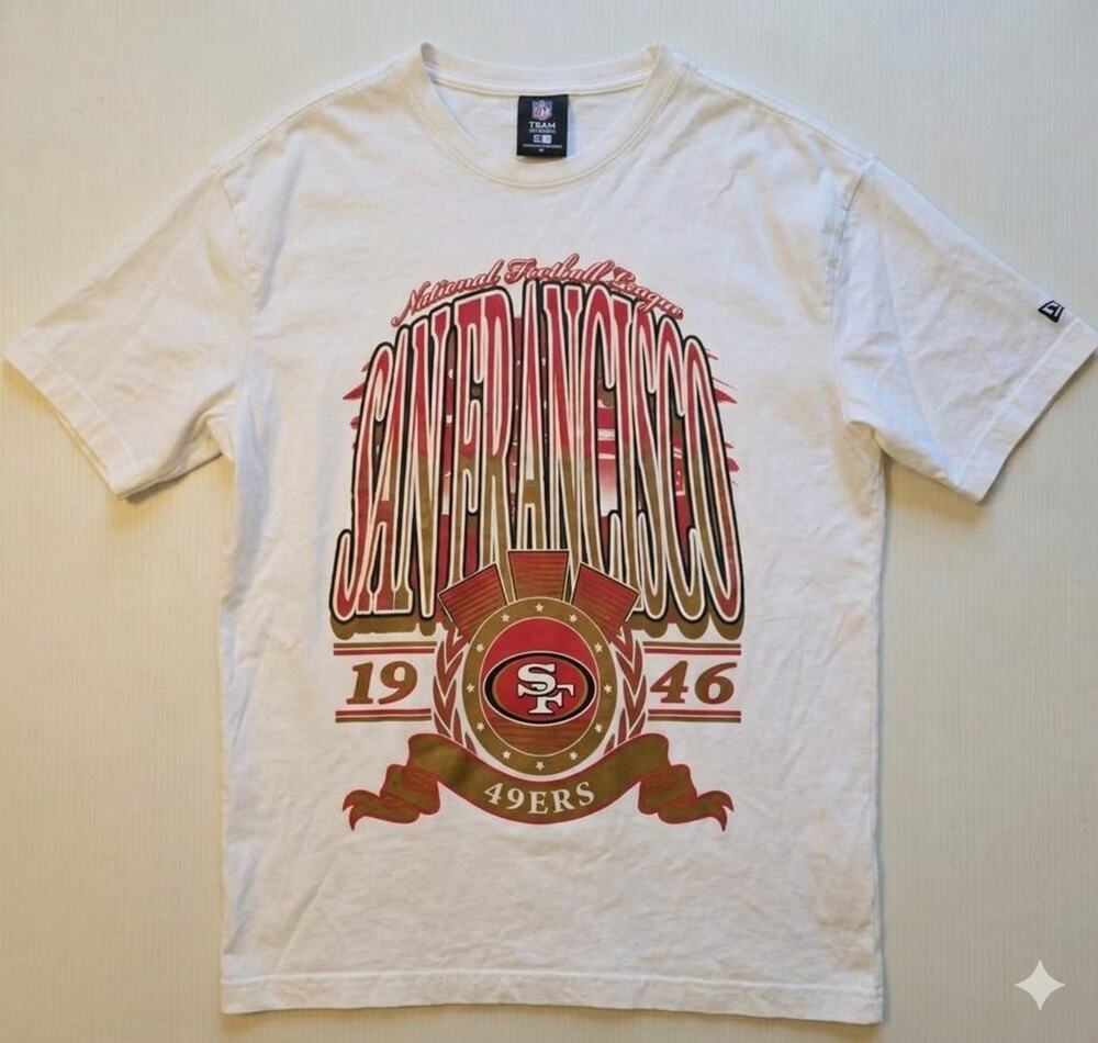 NFL Team Apparel San Francisco 49ers White Graphic T-Shirt New Era Men's Size M